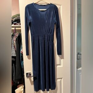 Zara Navy Long Sleeve Dress